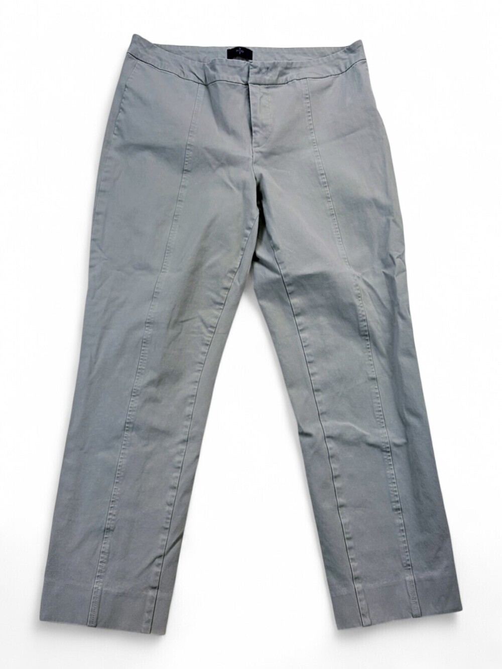 NYDJ Tailored Straight-Leg Trousers Size 10 Light Gray